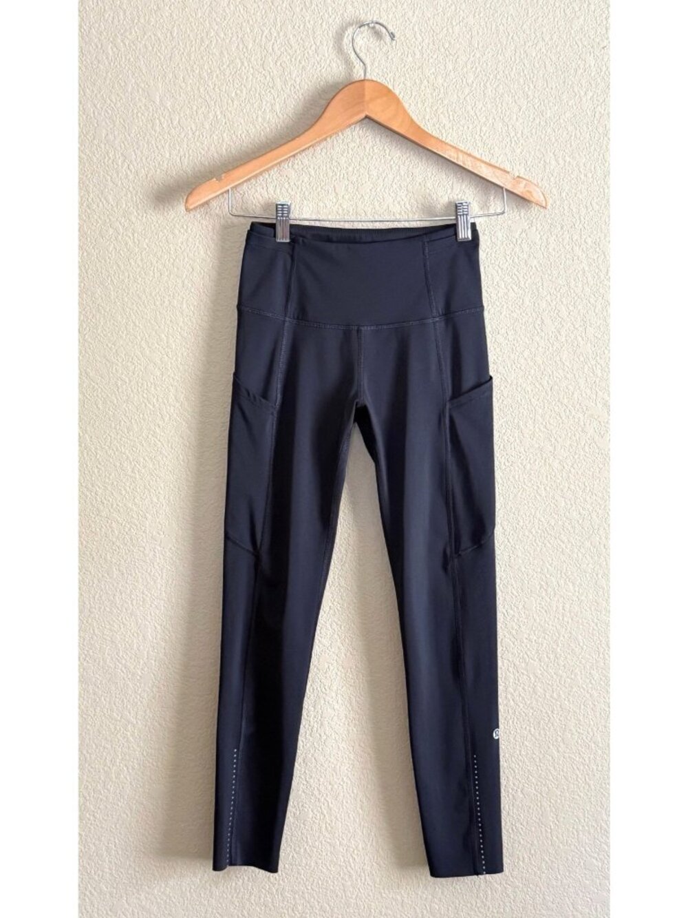 LULULEMON Women's Fast & Free 7/8 Tight Leggings Nulux Black Activewear